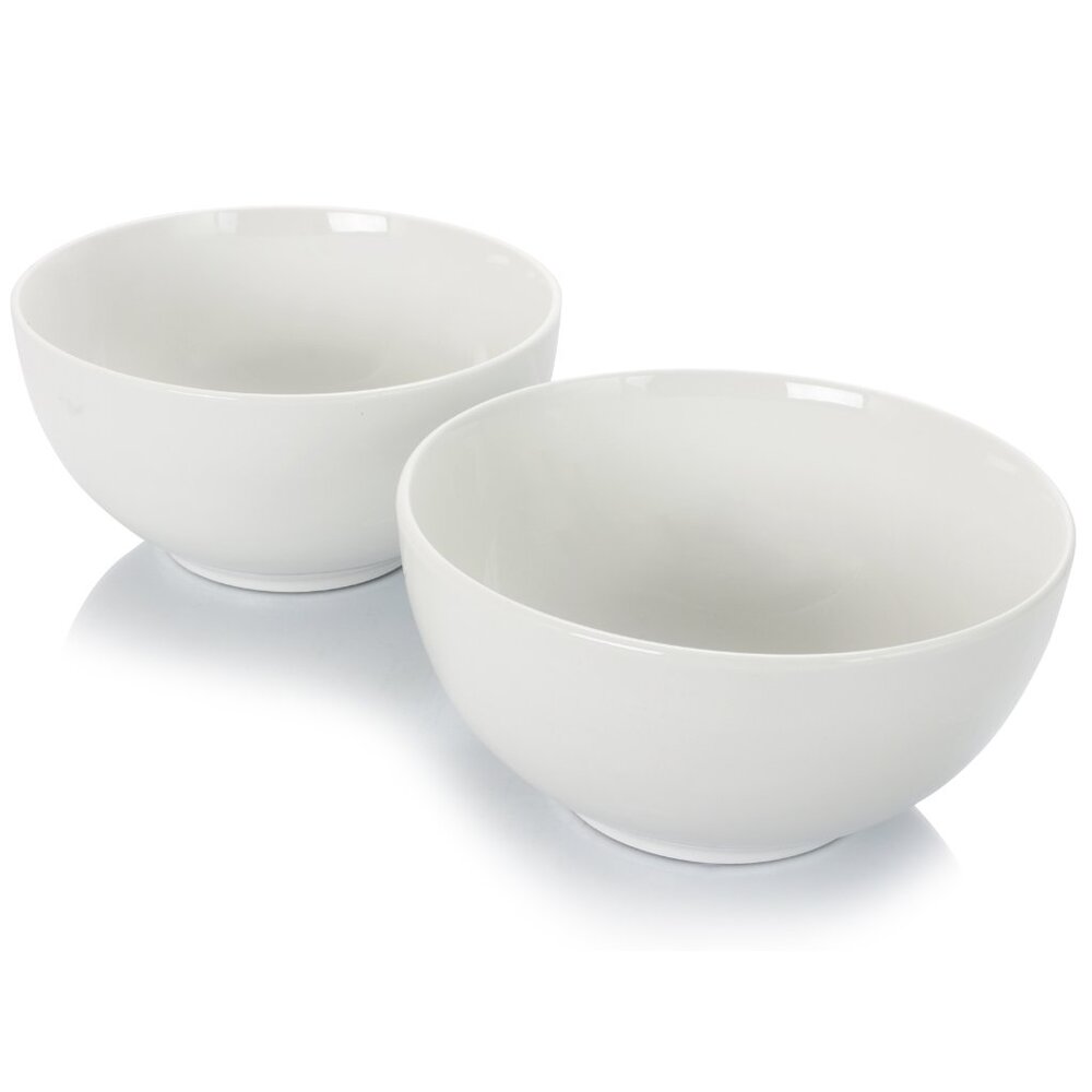 7 in. X 3.25 in. White Bistro Bowl (Set of 2)